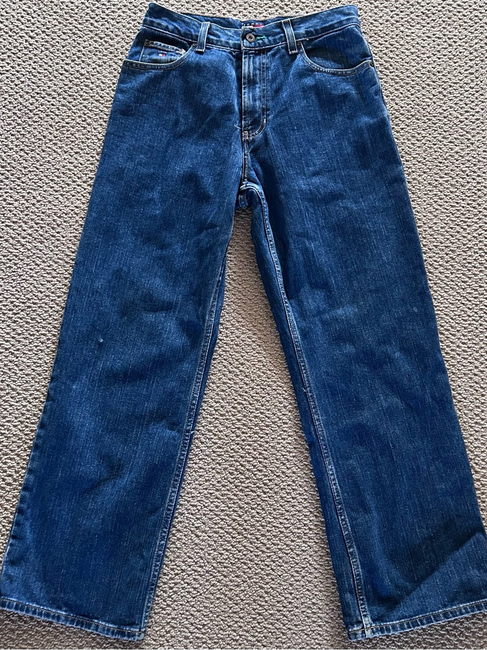 Vintage Tommy Hilfiger Wide Leg Jeans Dark Wash Denim Y2K 90s 29x30